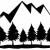 Icone de montagne sur fond blanc style plat montagne avec symbole de pins panneau de rochers et de pics 2em71he